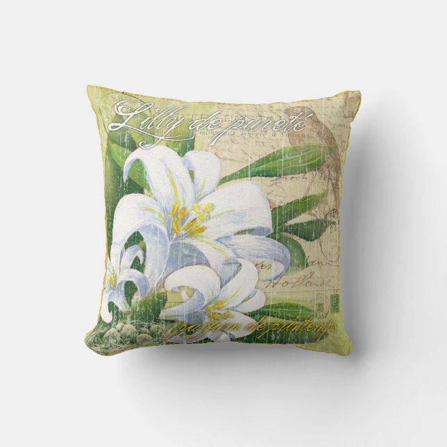 Almofada Travesseiro decorativo branco de Lilly (Frente)