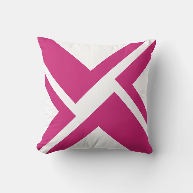 Almofada Travesseiro decorativo branco e magenta (Frente)