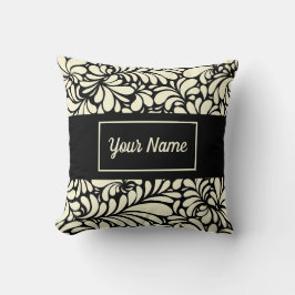 Almofada Travesseiro decorativo branco preto e desligado pe