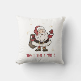 Almofada Travesseiro decorativo Branco Santa Claus