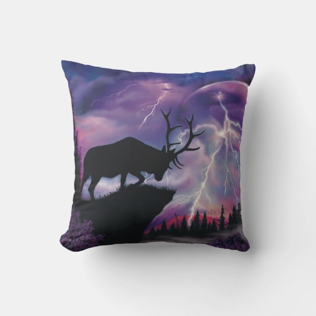 Almofada Travesseiro decorativo Bull Elk (Frente)