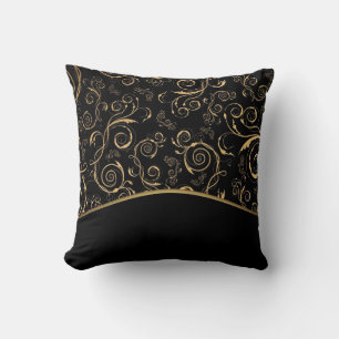 Almofada travesseiro decorativo/Cabeças Negras e Douradas