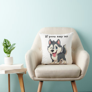 Almofada Travesseiro Decorativo Cachorro Husky Desenho Anim