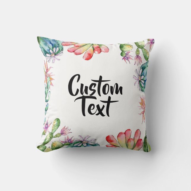 Almofada Travesseiro decorativo - Cactos & Succs (texto per (Frente)