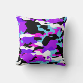 Almofada Travesseiro Decorativo Camuflado Cor Roxa Especial