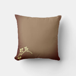 Almofada Travesseiro decorativo Castanho Dourado Flor