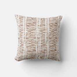 Almofada Travesseiro decorativo castanho e branco de onda t