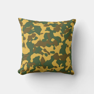 Almofada Travesseiro decorativo Castanho Verde da Camuflage