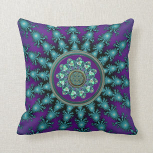 Almofada Travesseiro decorativo celta da mandala do Aqua