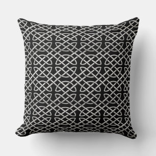 Almofada Travesseiro decorativo celta preto e de prata do