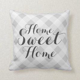 Almofada Travesseiro decorativo checkered cinzento home