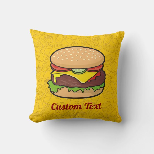 Almofada Travesseiro decorativo Cheeseburger (Frente)