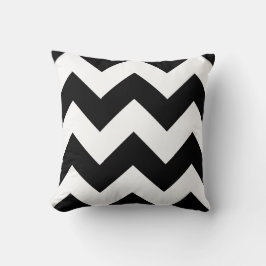 Almofada Travesseiro decorativo Chevron preto e branco Zigz