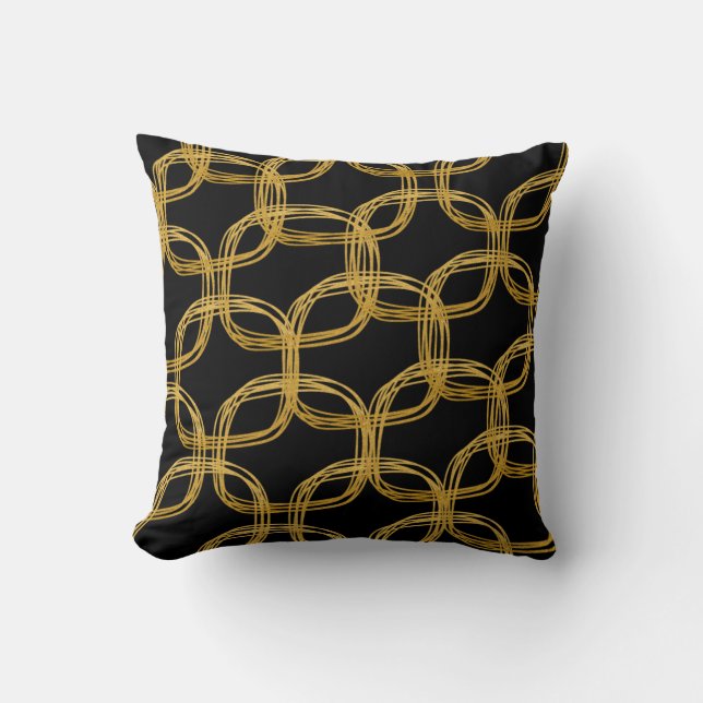 Almofada Travesseiro Decorativo Chic com Círculo Rabiscado  (Frente)