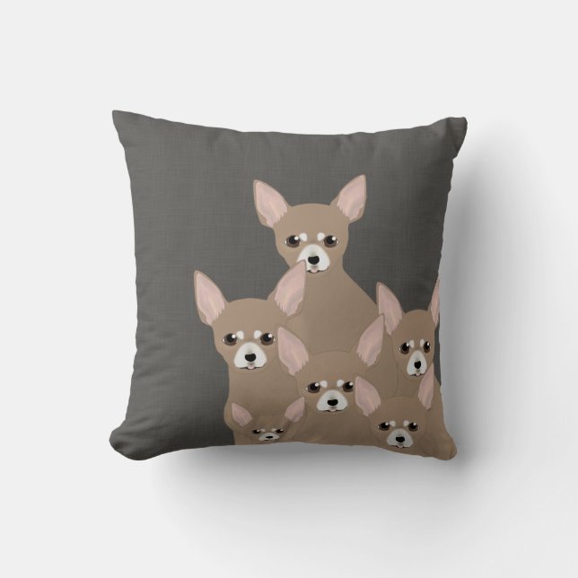 Almofada Travesseiro decorativo Chihuahuas (Frente)