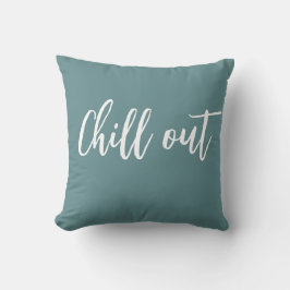 Almofada Travesseiro Decorativo Chill Out Azul Turco Branco