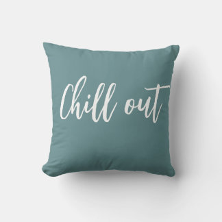 Almofada Travesseiro Decorativo Chill Out Azul Turco Branco