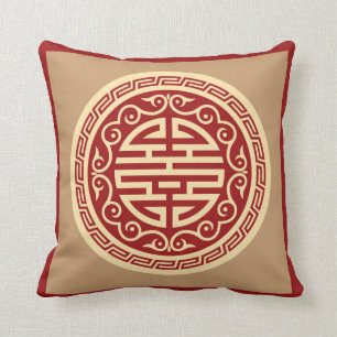 Almofada Travesseiro decorativo chinês do teste padrão do