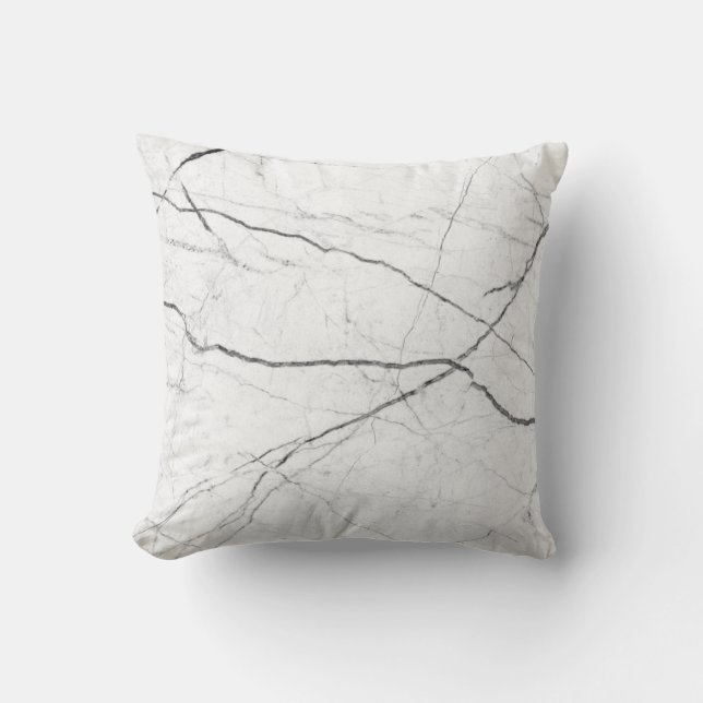 Almofada Travesseiro Decorativo Cinza e Mármore Branco (Frente)