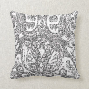 Almofada Travesseiro decorativo cinzento branco/Coussin de