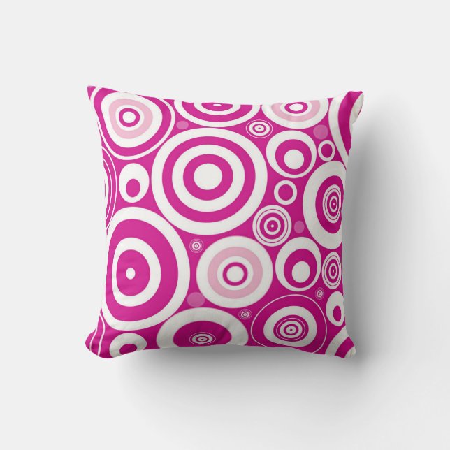 Almofada Travesseiro Decorativo Círculos Concêntricos Retrô (Frente)