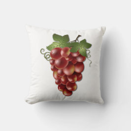Almofada Travesseiro Decorativo com Cacho de Uvas Vermelhas