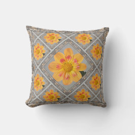 Almofada Travesseiro decorativo com Dahlias Amarelo adoráve