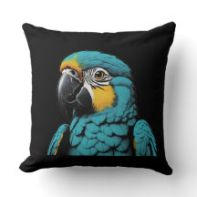 Travesseiro Decorativo com Desenho de Papagaio