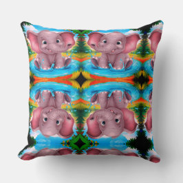 Almofada Travesseiro Decorativo com Design de Elefante Fofo