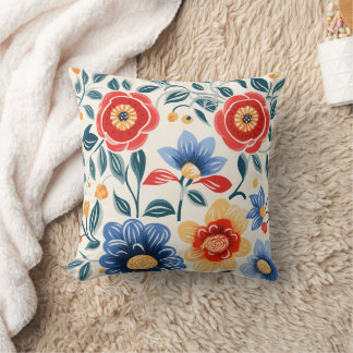 Almofada Travesseiro decorativo com design floral vibrante