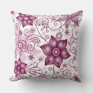 Almofada Travesseiro Decorativo com Estampa Floral Espiral