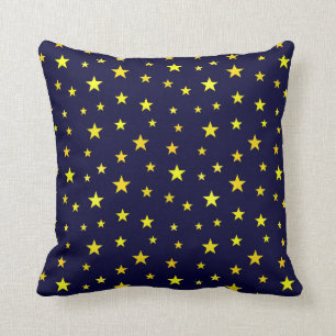 Almofada travesseiro decorativo com estrelas no fundo azul