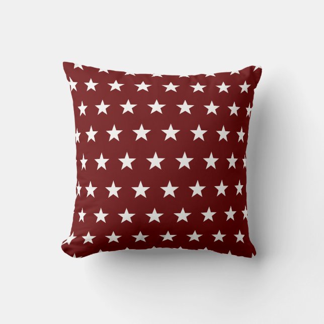 Almofada Travesseiro Decorativo com Estrelas Vermelhas e Br (Frente)