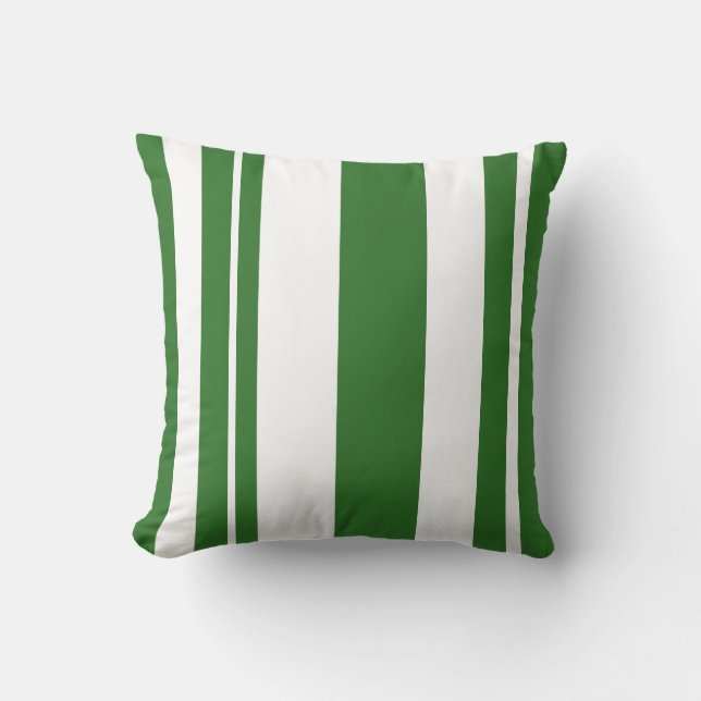 Almofada travesseiro decorativo com faixa branca e verde (Frente)