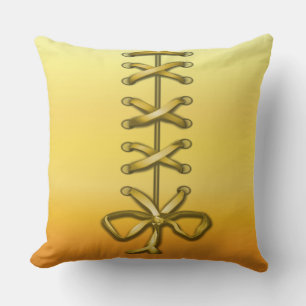 Almofada Travesseiro Decorativo com Fita Amarela