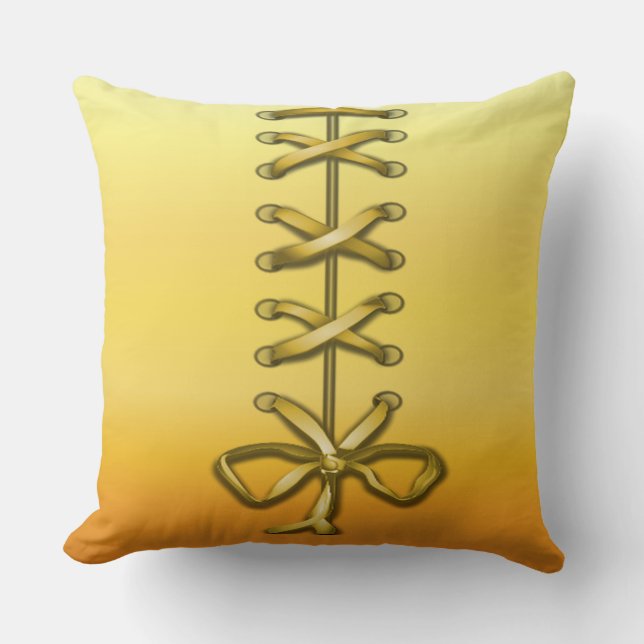 Almofada Travesseiro Decorativo com Fita Amarela (Frente)