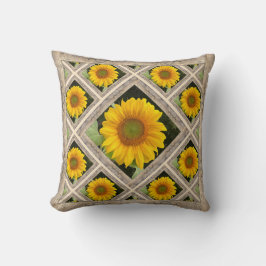 Almofada Travesseiro decorativo com girassóis alegres