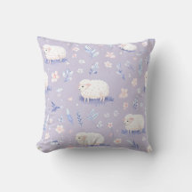 Travesseiro Decorativo com Ovelhas Pastéis Fofas e