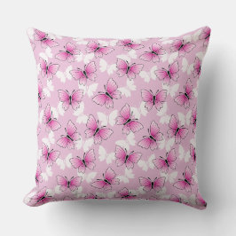 Almofada Travesseiro Decorativo com Padrão de Borboleta Ros