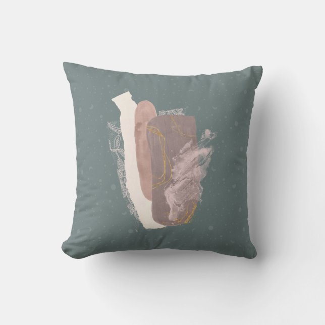 Almofada Travesseiro Decorativo com Padrão de Lua em Verde  (Frente)