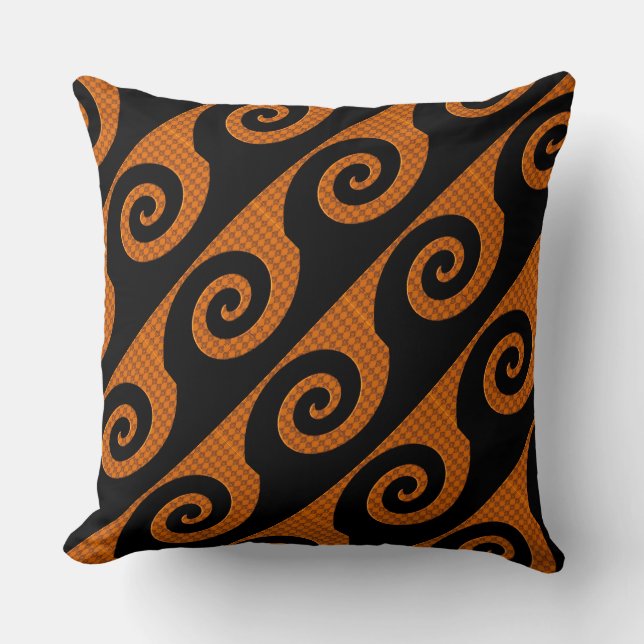 Almofada Travesseiro Decorativo com Padrão de Redemoinho Pr (Frente)