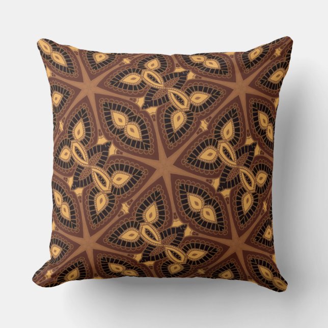 Almofada Travesseiro decorativo com padrão geométrico triba (Frente)