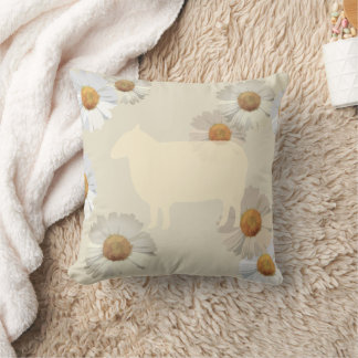 Almofada Travesseiro Decorativo com Silhueta de Ovelha e Ma