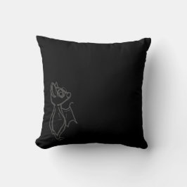 Almofada Travesseiro Decorativo Contornado Morcego Preto Bl