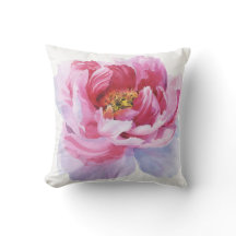 Travesseiro decorativo cor-de-rosa da peônia