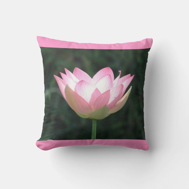 Almofada Travesseiro decorativo cor-de-rosa de Lotus (Frente)