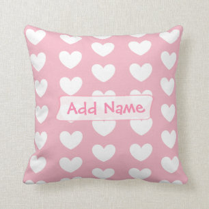 Almofada Travesseiro decorativo cor-de-rosa e branco