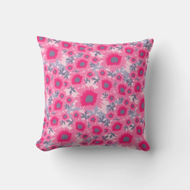 Almofada Travesseiro decorativo cor-de-rosa e cinzento da (Frente)