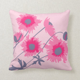 Almofada Travesseiro decorativo cor-de-rosa e cinzento da