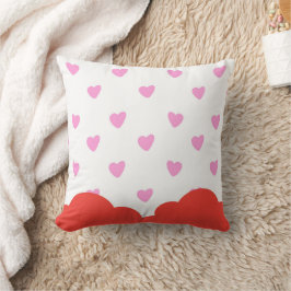 Almofada Travesseiro Decorativo Corações Rosa Romântico